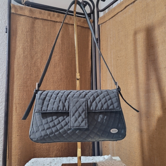 Koschi Handbags - KOSCGI Quilted Shoulder Soho Trendy Gray Bag in Black